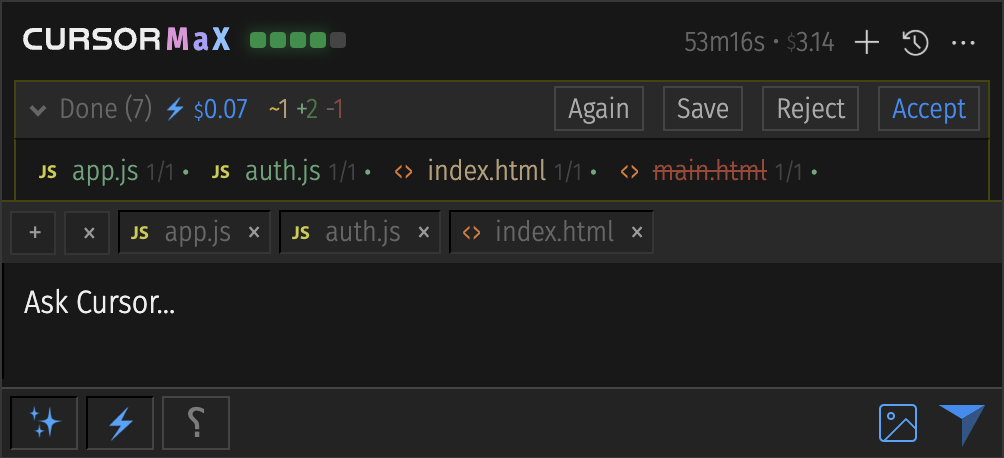 Screenshot of Max for Cursor extension